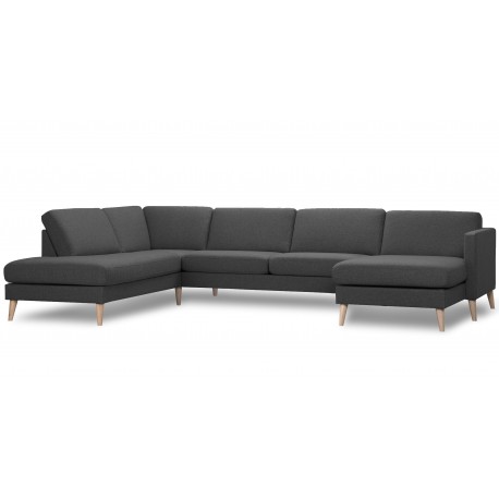Ask hjørnesofa med højrevendt chaiselong & open-end Navy Blå