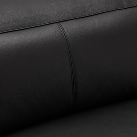Californien U-sofa i sort læder venstrevendt