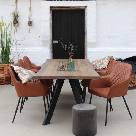 Milas Spisebordsstol Cognac Pu