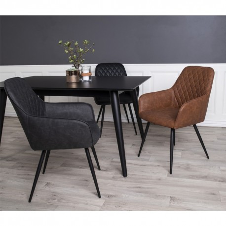 Milas Spisebordsstol Sort Pu