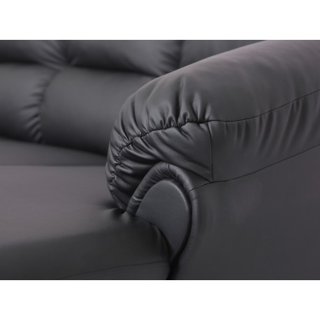 Tønder ch. sofa - 3 pers. højre - Sort tekstillæder