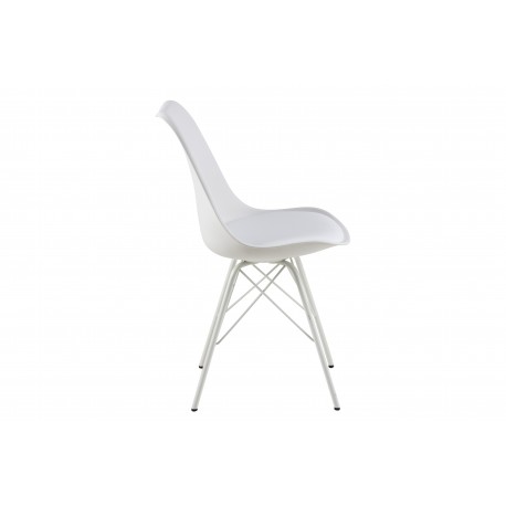 Eris Spisebordsstol hvid med hvidt pulverlakeret ben