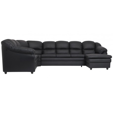 Tønder hj. sofa m. chais. - højre - Sort tekstillæder