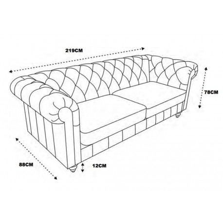 Charlietown 3-personers sofa grå