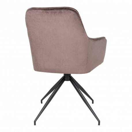 Milas Spisebordsstol m. Drejefod - Drejestol i mushroom velour