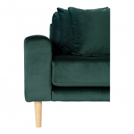 Andersen | Højrevendt Chaiselongsofa | Mørkegrøn velour