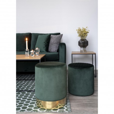 Vita Hjørnebord - Hjørnebord med sort ramme og egetræs look bordplade 45x45x45 cm