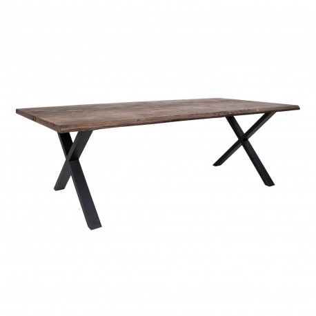 Toulon Spisebord - Spisebord i smoked olieret eg med bølget kant - forberedt tillægsplader 240x95xh76x4 cm