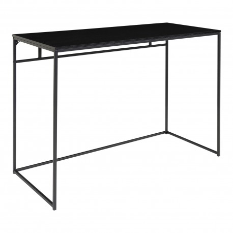 Vita Skrivebord - Skrivebord med sort ramme og sort bordplade 100x45x75 cm