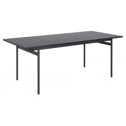 Angus spisebord - sort melamin ask og sort metal (200x90)