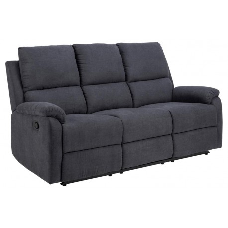 Sabia 3 personers recliner grå stof