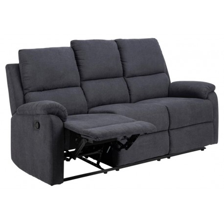 Sabia 3 personers recliner grå stof