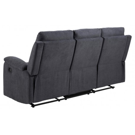Sabia 3 personers recliner grå stof