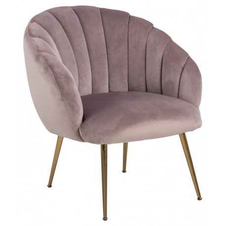 Daniella lounge stol støvet Rosa velour