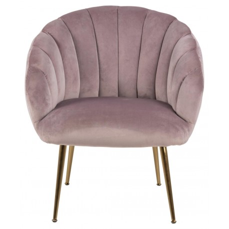 Daniella lounge stol støvet Rosa velour
