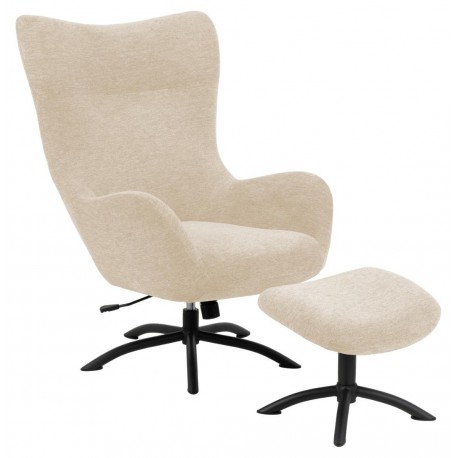 Talgarth Recliner med fodskammel brun stof