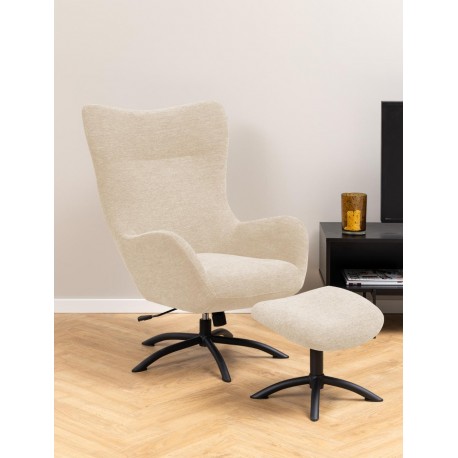 Talgarth Recliner med fodskammel brun stof