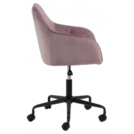 Brooke skrivebordsstol støvet rosa velour