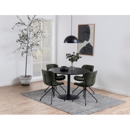 Ibiza spisebord sort Ø110 cm
