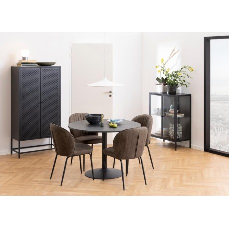 Ibiza spisebord sort Ø110 cm