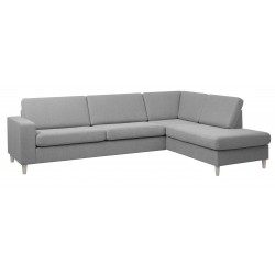 Thomas højrevendt hjørnesofa med pufafslutning - Lysegrå
