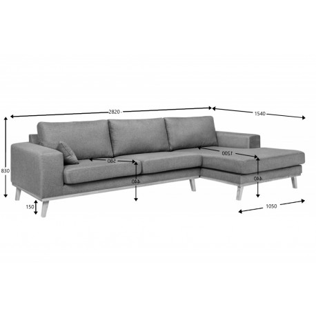 Lido chaiselong sofa højrevendt - Rino 37