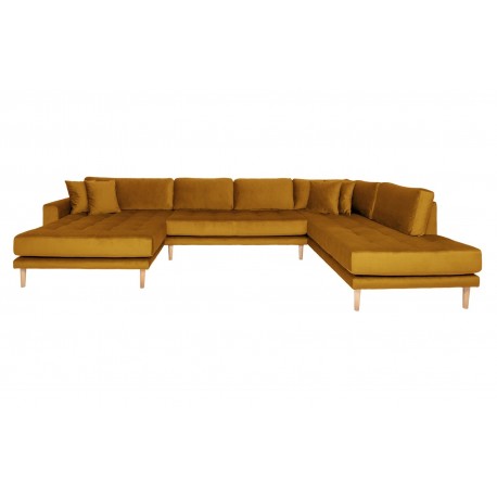 Andersen | Hjørnesofa med Venstrevendt Chaiselong | Sennepsgul velour