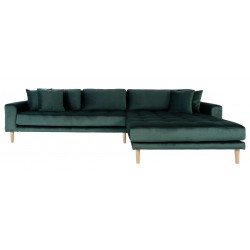 Andersen | Højrevendt Chaiselongsofa | Mørkegrøn velour
