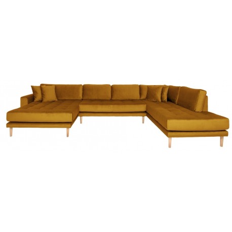 Andersen | Hjørnesofa med Venstrevendt Chaiselong | Sennepsgul velour