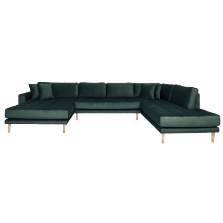 Andersen | Hjørnesofa med Venstrevendt Chaiselong | Mørkegrøn velour
