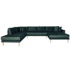 Andersen | Hjørnesofa med Højrevendt Chaiselong | Mørkegrøn velour
