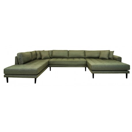 Andersen | Hjørnesofa med Højrevendt Chaiselong | Olivengrøn stof