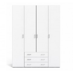 Bolmen garderobeskab 154 cm 4 låger - Hvid
