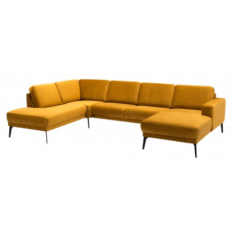 Esbjerg Hjørnesofa med chaiselong højrevendt - KarryGul velour