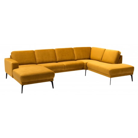 Esbjerg Hjørnesofa med chaiselong venstrevendt - KarryGul velour