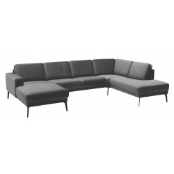 Esbjerg Hjørnesofa med chaiselong venstrevendt - Grå Velour