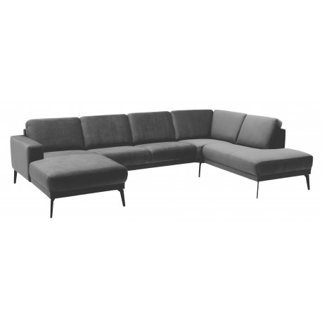 Esbjerg Hjørnesofa med chaiselong venstrevendt - Grå Velour