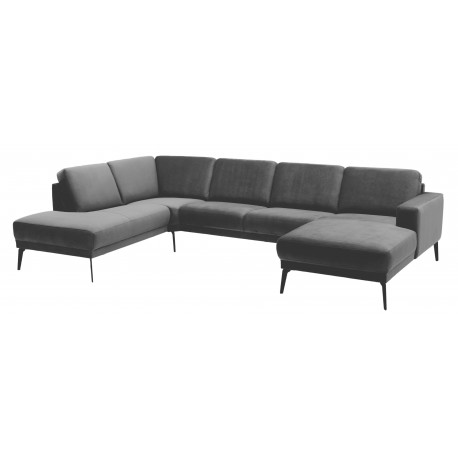 Esbjerg Hjørnesofa med chaiselong Højrevendt - Mørkegrå Velour