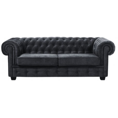 Manchester 2+3 pers sofasæt sort velour