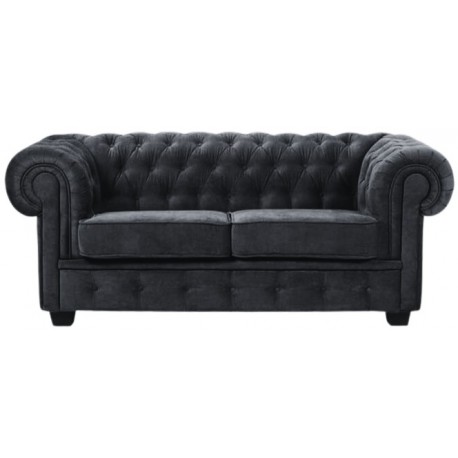 Manchester 2+3 pers sofasæt sort velour