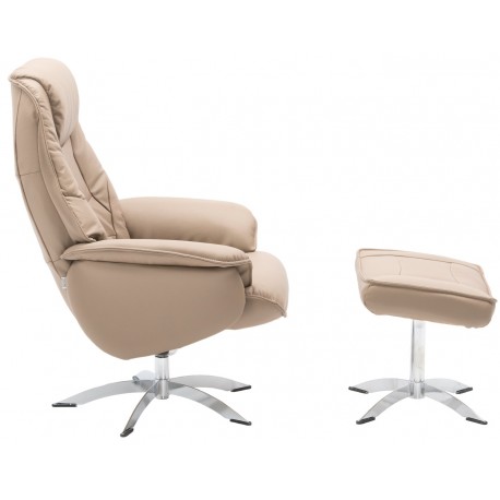 Næsby Drejestol Beige Soleda Læder