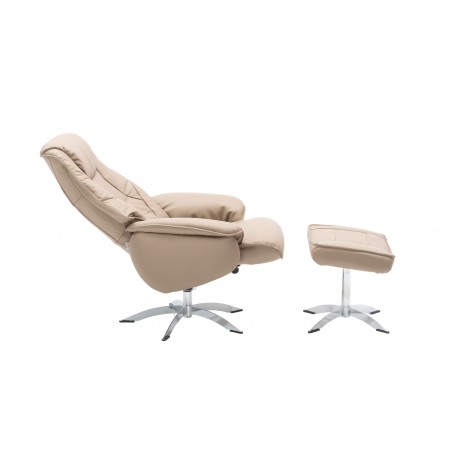Næsby Drejestol Beige Soleda Læder