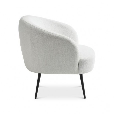 Conrad loungestol Hvid Vista stof med sort metalben