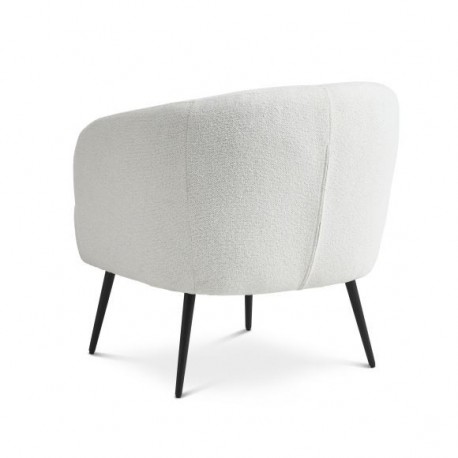 Conrad loungestol Hvid Vista stof med sort metalben