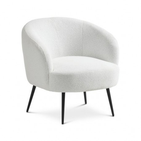 Conrad loungestol Hvid Vista stof med sort metalben