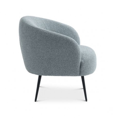 Conrad loungestol EGG BLUE stof med sort metalben
