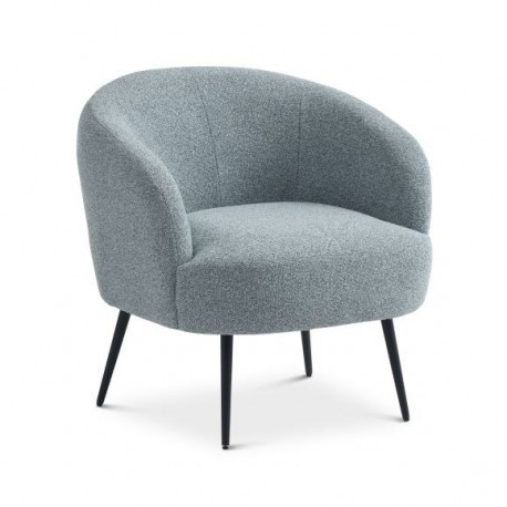 Conrad loungestol EGG BLUE stof med sort metalben