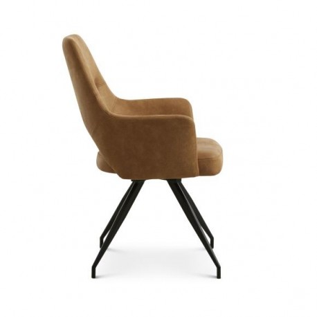 Aya spisebordsstol - Caramel Bull microfiber læder