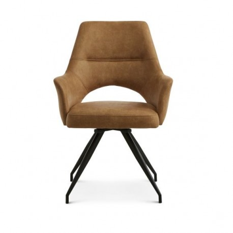 Aya spisebordsstol - Caramel Bull microfiber læder
