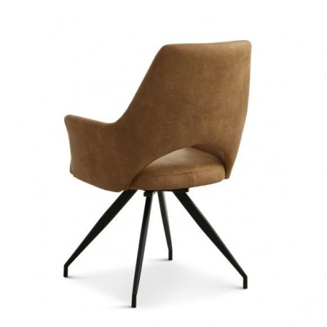 Aya spisebordsstol - Caramel Bull microfiber læder